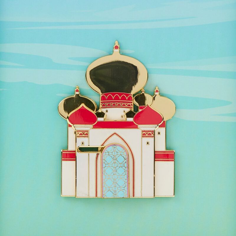 Image of 3" Sliding Pin featuring the Sultan's Palace from Disney's Aladdin with the sliding door closed.